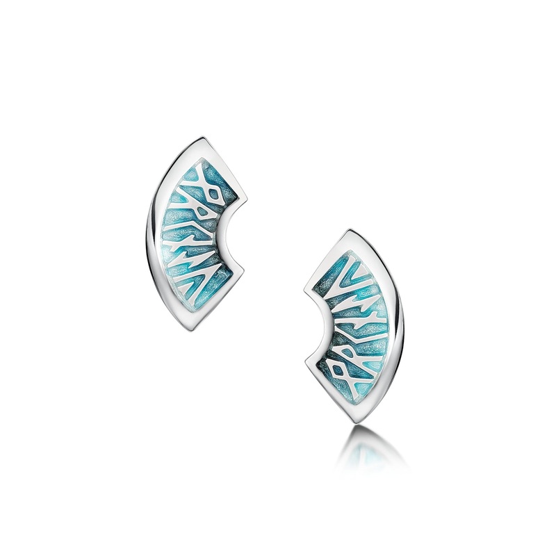 Runic ‘Orkney’ Small Stud Earrings in Storm Enamel
