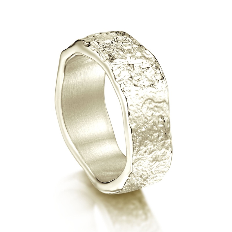 Matrix Texture Band in 9ct White Gold