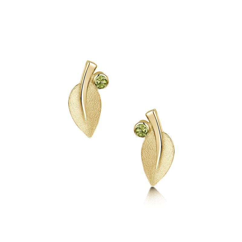Rowan Stud Earrings in 9ct Yellow Gold with Peridot