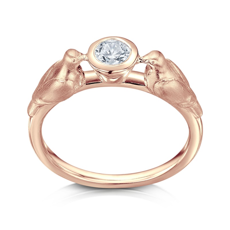 Dove Diamond Ring in 9ct Rose Gold