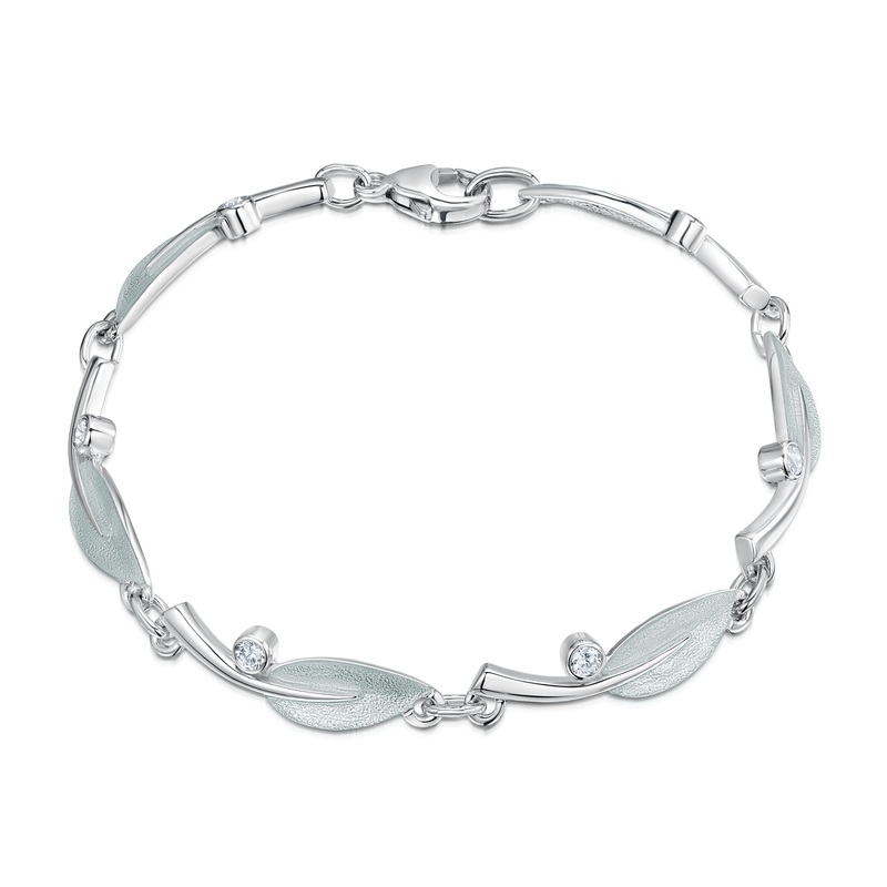 Rowan Cubic Zirconia Bracelet in Frost Enamel