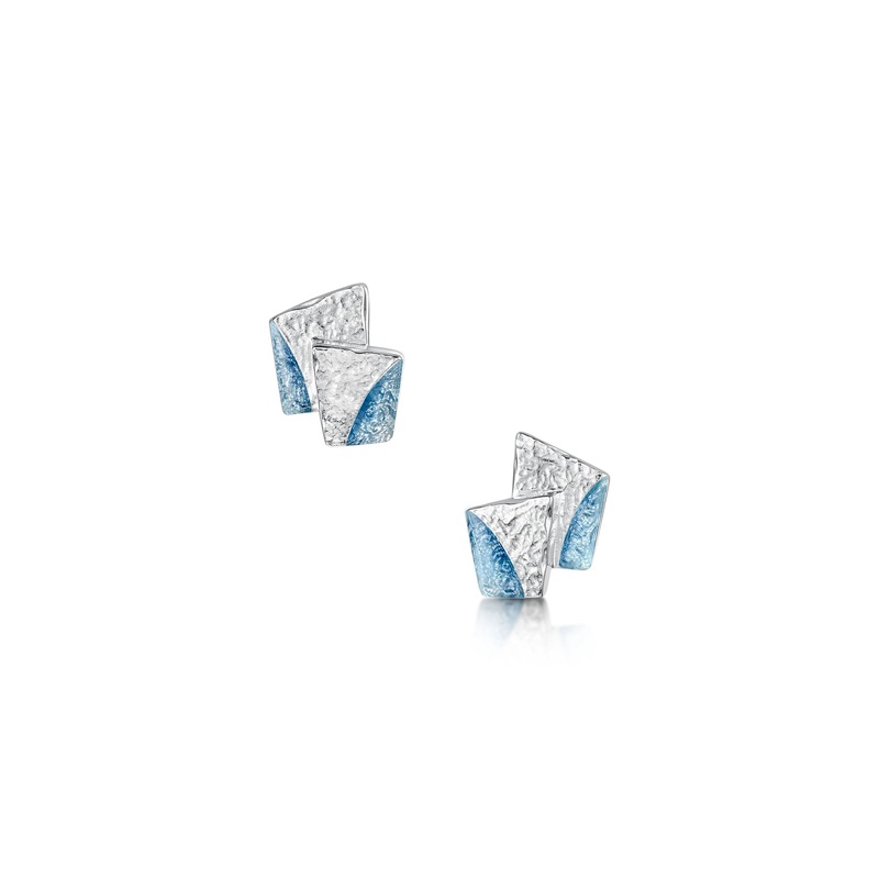 Standing Stones Petite Duo Enamel Stud Earrings