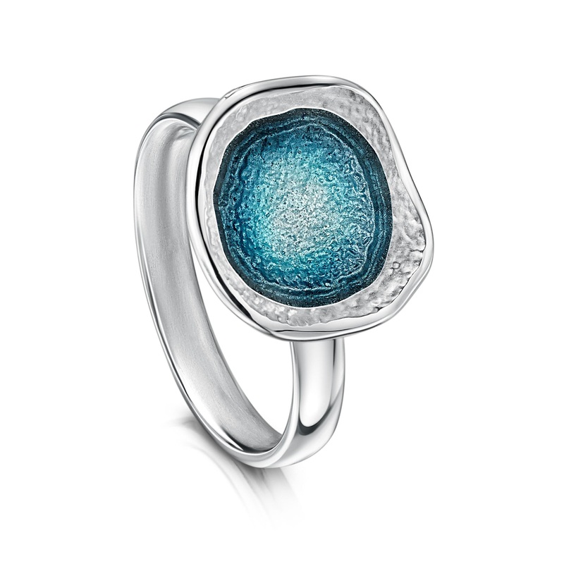 Lunar Small Ring in Lichen Enamel