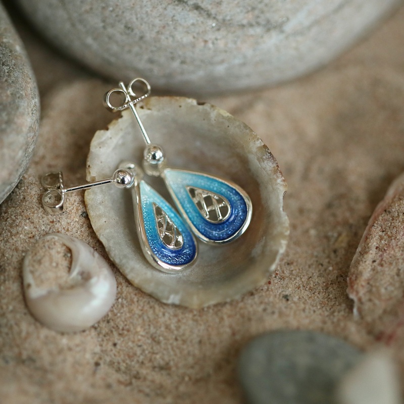 Tidal Treasures Small Drop Earrings in Pentland Enamel