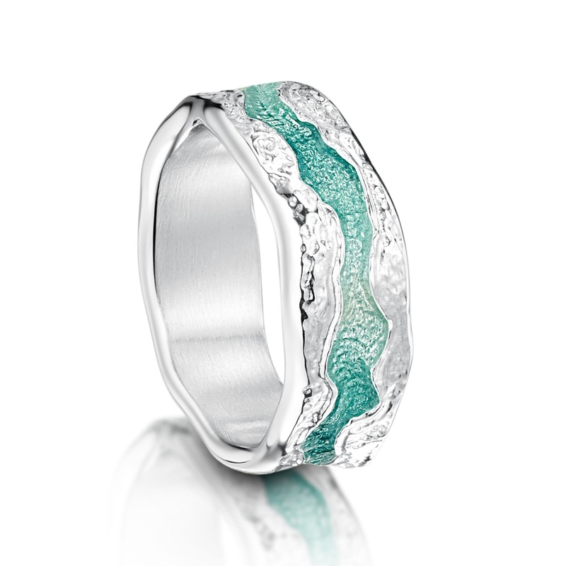 Lava Stream Ring in Surf Enamel