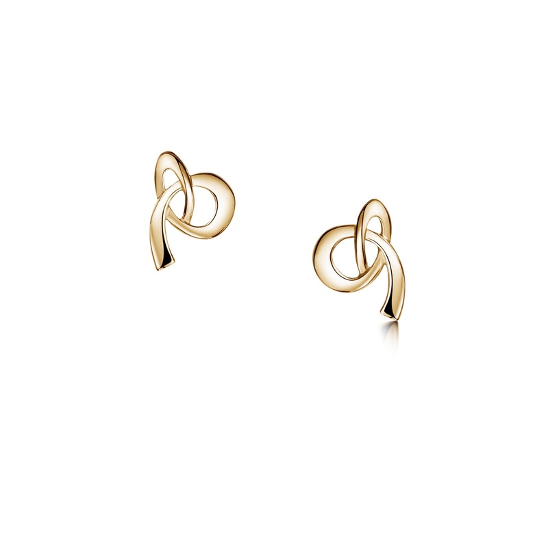 Tidal Stud Earrings in 9ct Yellow Gold