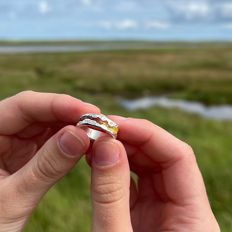Lava Stream Ring in Fire Enamel