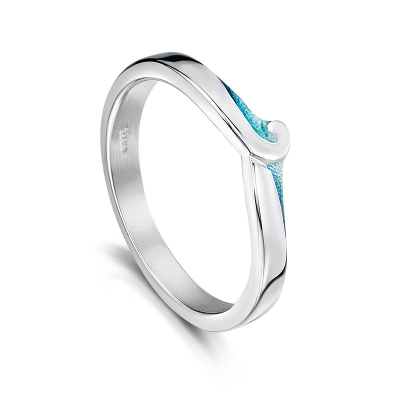 New Wave Ring in Peacock Enamel