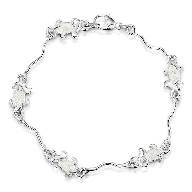 Bluebell Bracelet in Whitebell Enamel