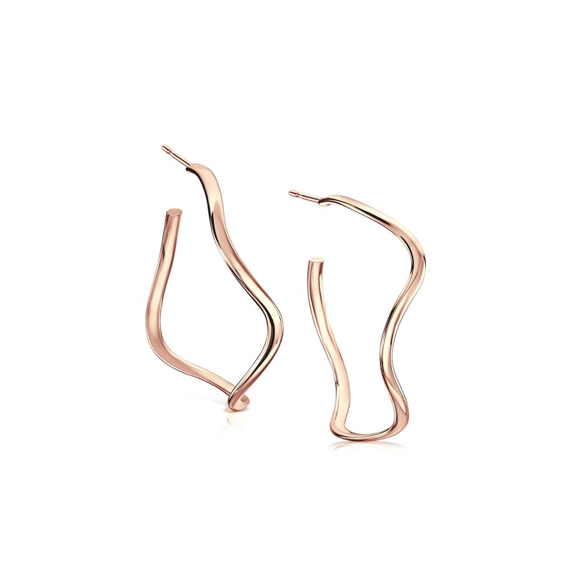 Tidal Hoop Earrings in 9ct Rose Gold