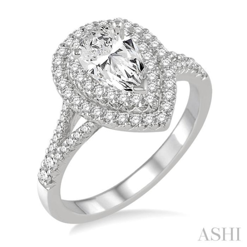 1/2 Ctw Diamond Semi-Mount Engagement Ring in 14K White Gold