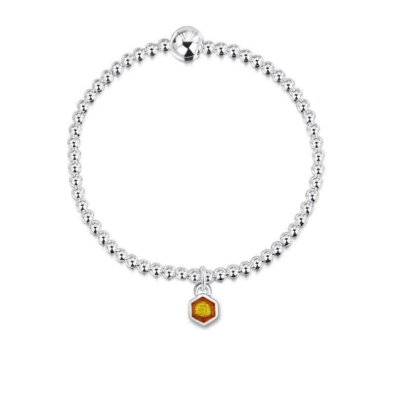 Honeycomb Stretch Bracelet in Honey Enamel