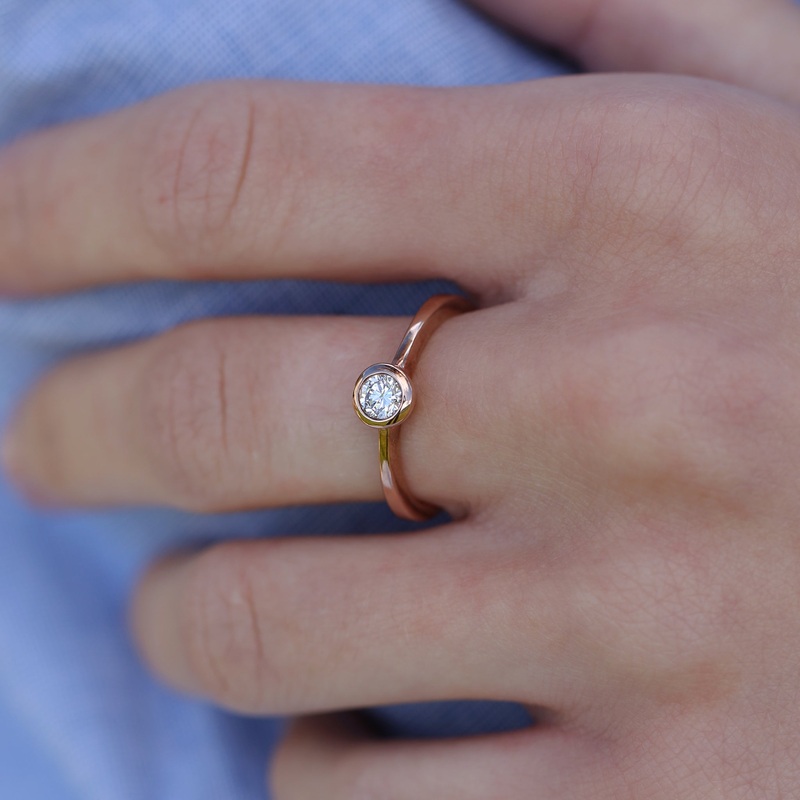 Contemporary 0.25ct Solitaire Diamond Ring in 9ct Rose Gold
