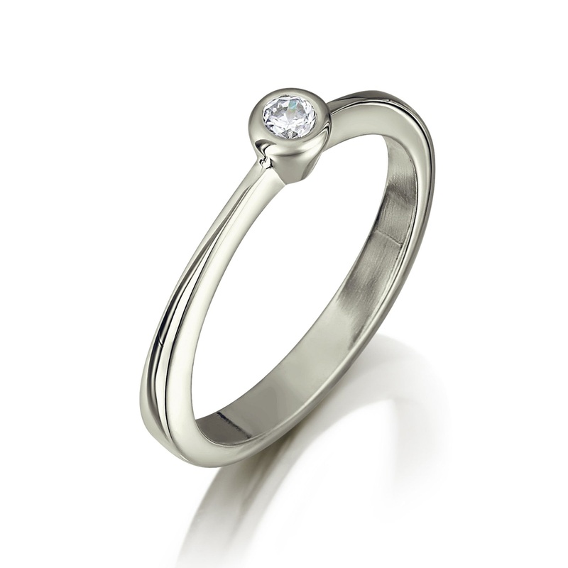 Contemporary 0.10ct Solitaire Diamond Ring in Platinum
