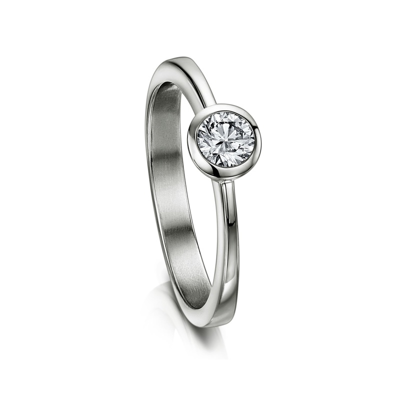 Contemporary 0.25ct Solitaire Diamond Ring in Platinum
