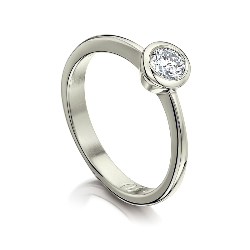 Contemporary 0.30ct Solitaire Diamond Ring in Platinum