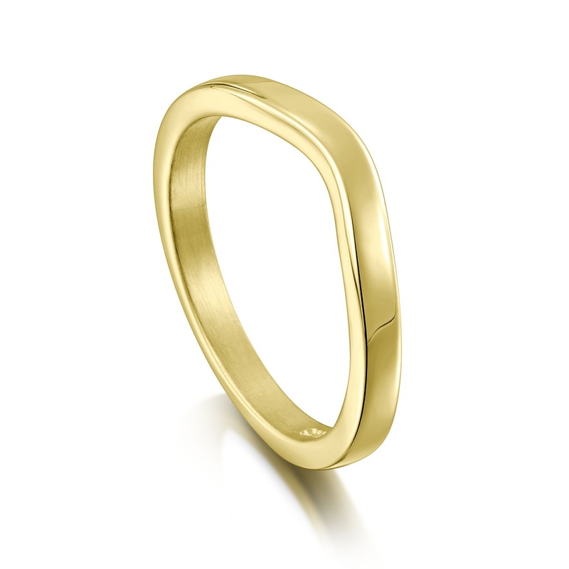 Contemporary Curve Wedding Band in 18ct Yellow Gold (RX181)