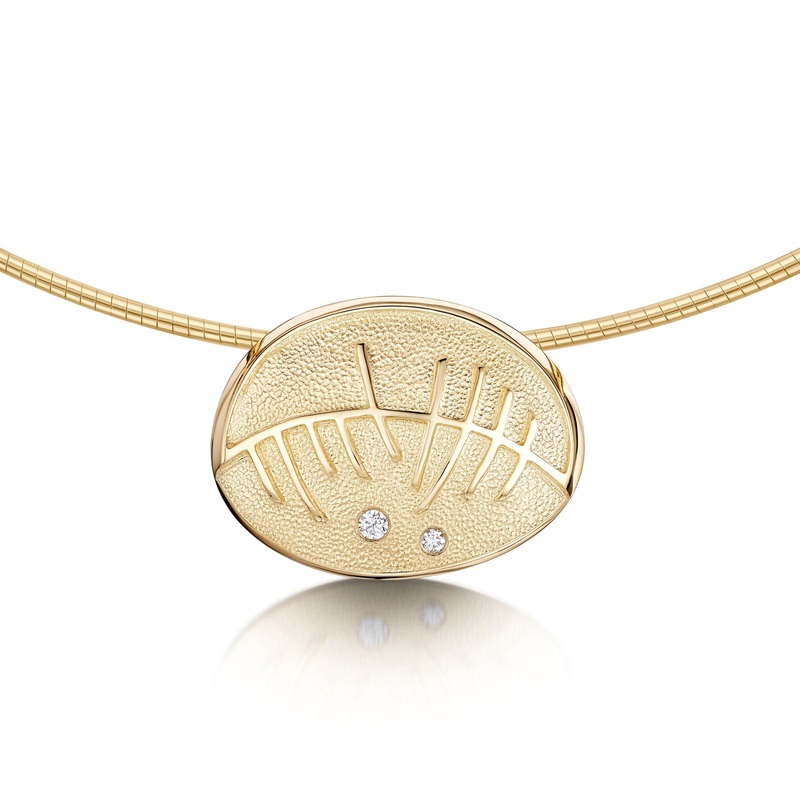 Skyran She Diamond Necklace in 9ct Yellow Gold