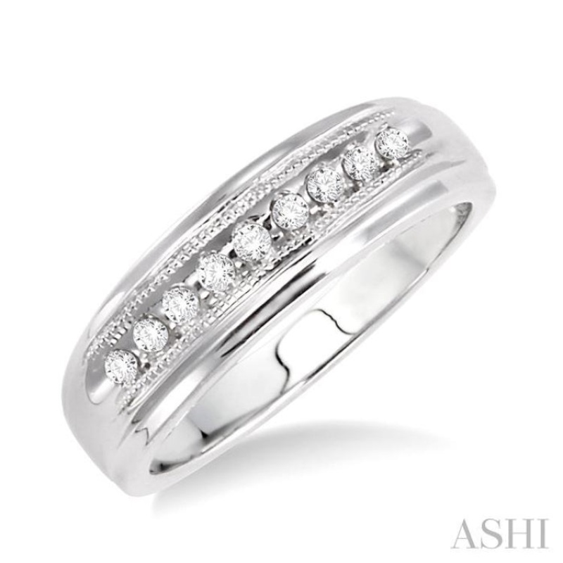 1/8 Ctw Round Cut Diamond Women’s Ring in 10K White Gold