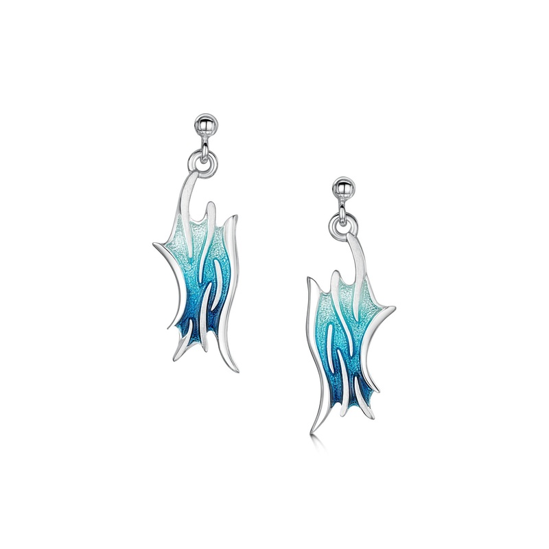 Sea Motion Drop Earrings in Tempest Enamel