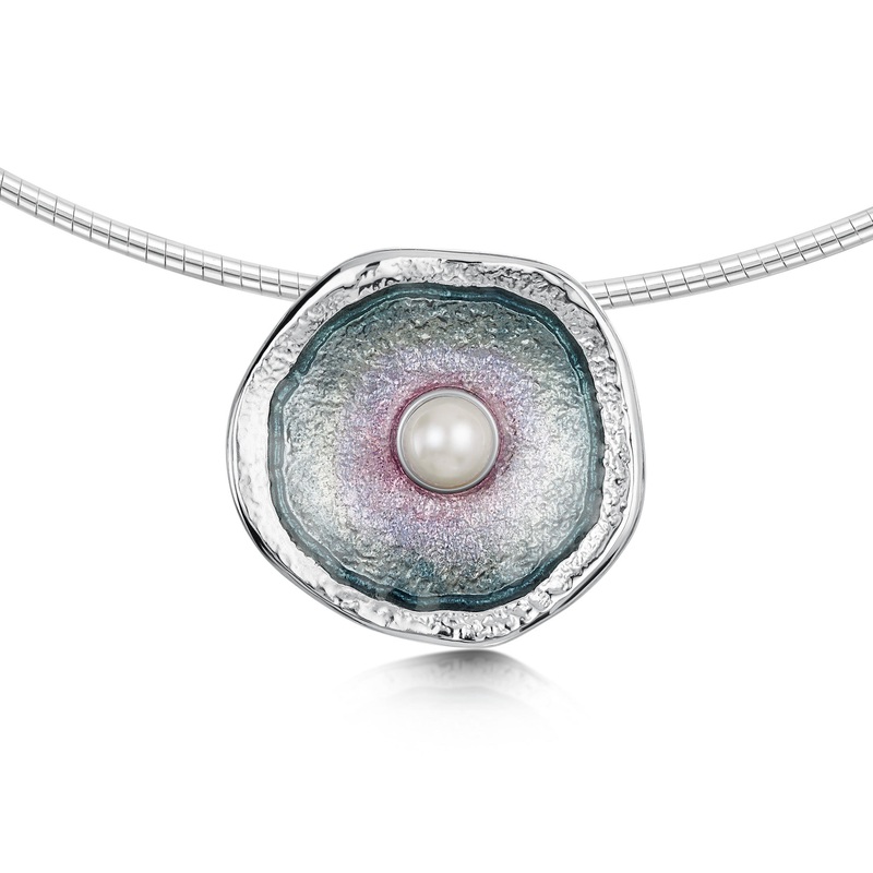 Lunar Pearl Dress Necklace in Mill Sands Enamel