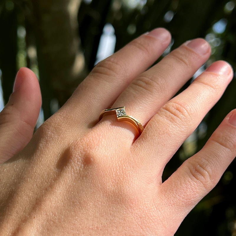 Princess Solitaire 0.25ct Diamond Ring in 9ct Yellow Gold