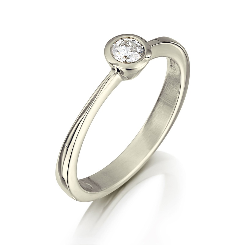 Contemporary 0.15ct Solitaire Diamond Ring in 9ct White Gold