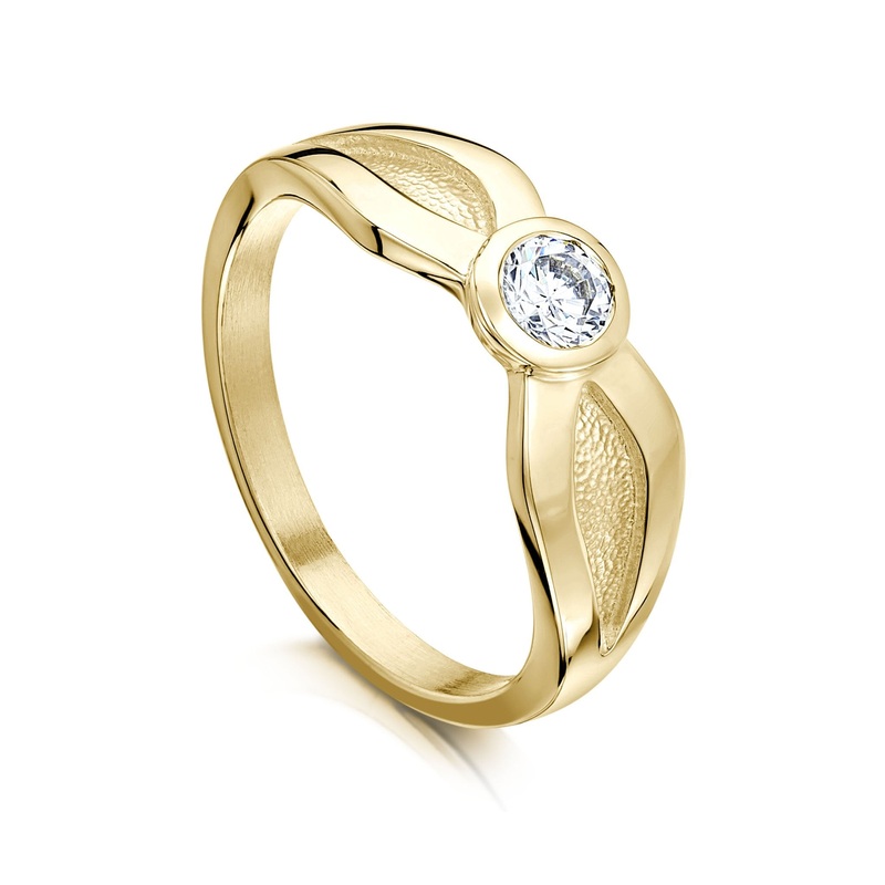 Saltire 0.25ct Diamond Ring in 9ct Yellow Gold