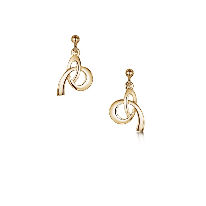 Tidal Small Drop Earrings in 9ct Yellow Gold