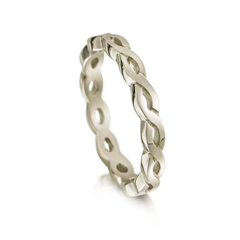Celtic Twist Band in 18ct White Gold