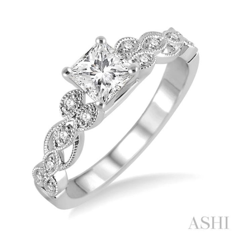1/10 ctw Diamond Semi-mount Engagement Ring in 14K White Gold
