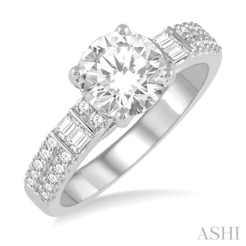 1/2 ctw Semi-Mount Diamond Engagement Ring in 14K White Gold