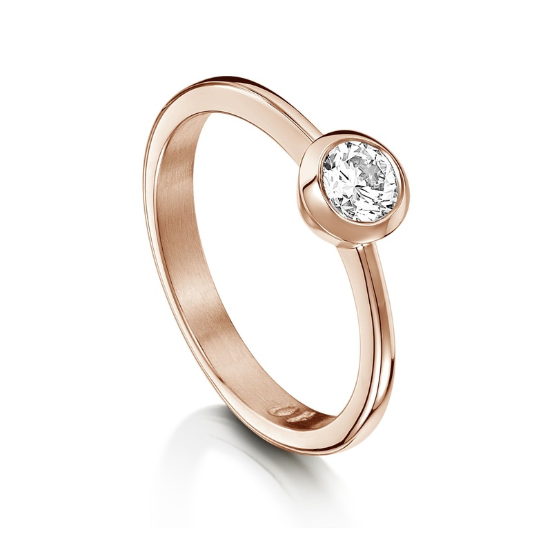 Contemporary 0.40ct Solitaire Diamond Ring in 9ct Rose Gold