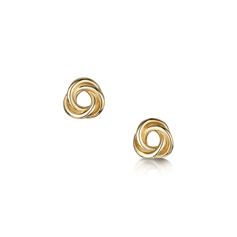 Reef Knot Stud Earrings in 9ct Yellow Gold