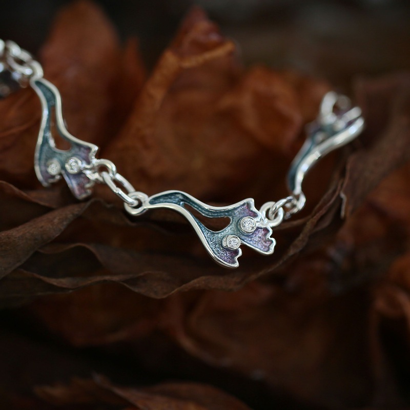 Sea Moss 6-link Cubic Zirconia Bracelet in Mill Sands Enamel