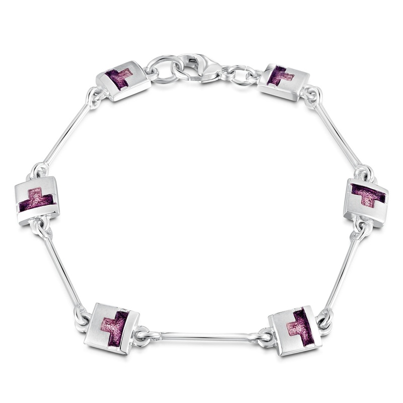 Castle 6-link Bracelet in Amethyst Enamel