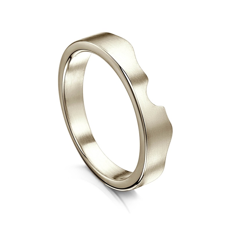 River Ripples Wedding Band in 18ct White Gold