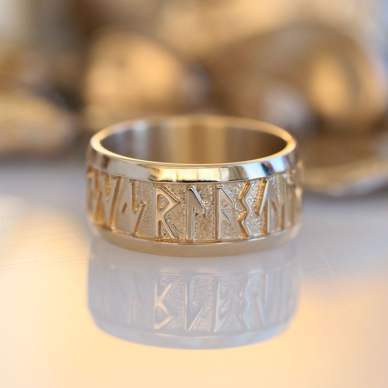 Runic Dress Ring in 9ct Yellow Gold