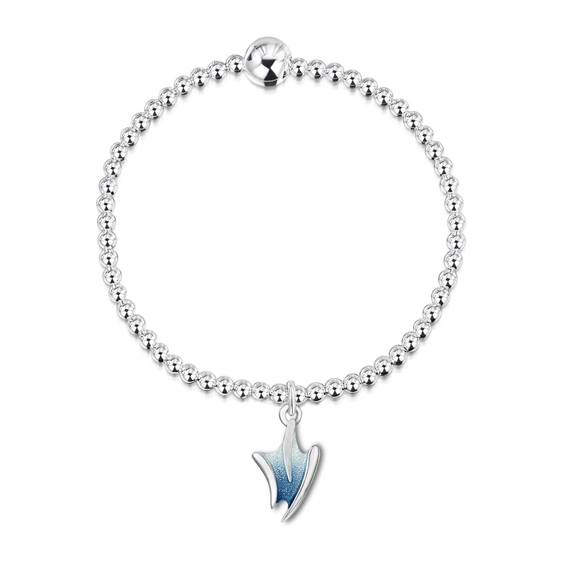 Sea Motion Stretch Bracelet in Lunar Light Enamel