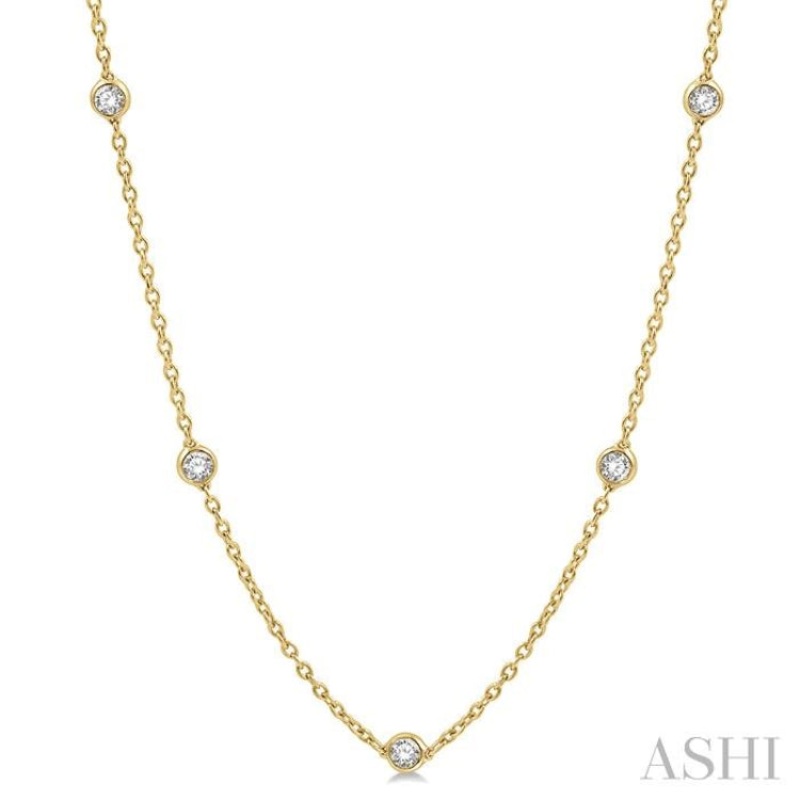 1 1/2 ctw Round Cut Diamond Fashion Necklace in 14K Yellow Gold