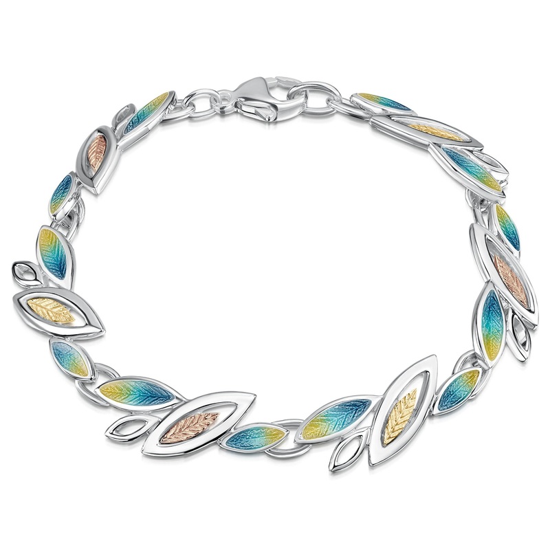 Seasons Gold Leaves Bracelet in Summer Enamel