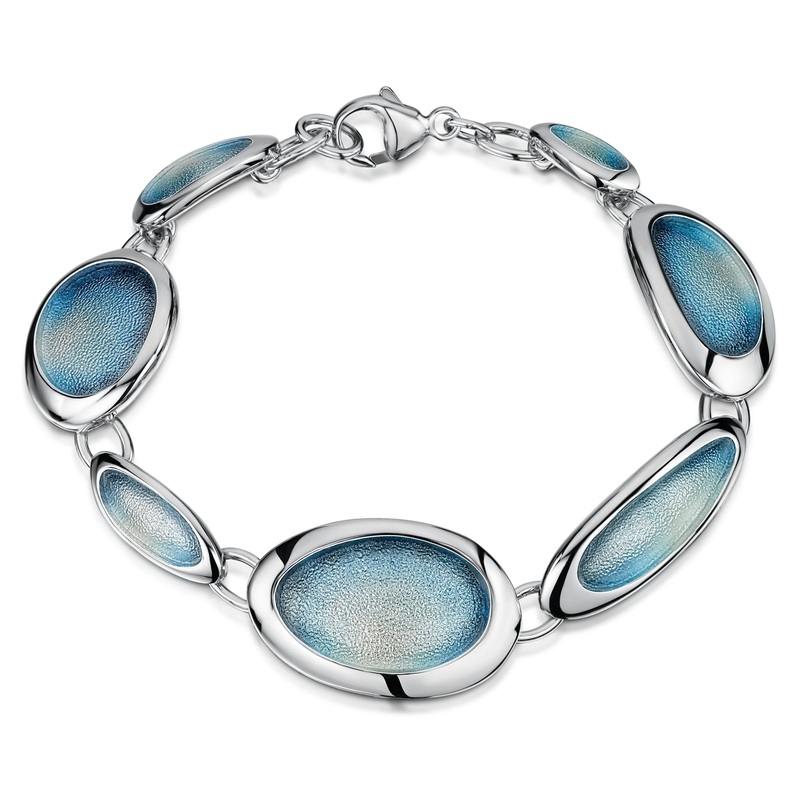 Shoreline Pebble Dress Bracelet in Blue Grey Enamel