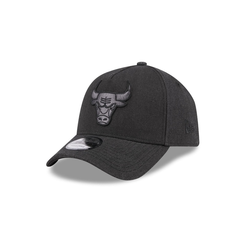 Chicago Bulls Logo Essentials Black 9FORTY A-Frame Snapback Hat