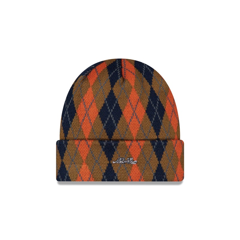 Argyle Check Walnut Cuff Knit Hat