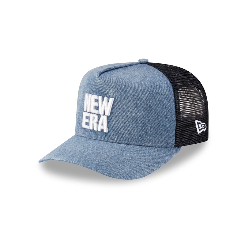 Square Logo Light Denim 9FORTY A-Frame Trucker Hat