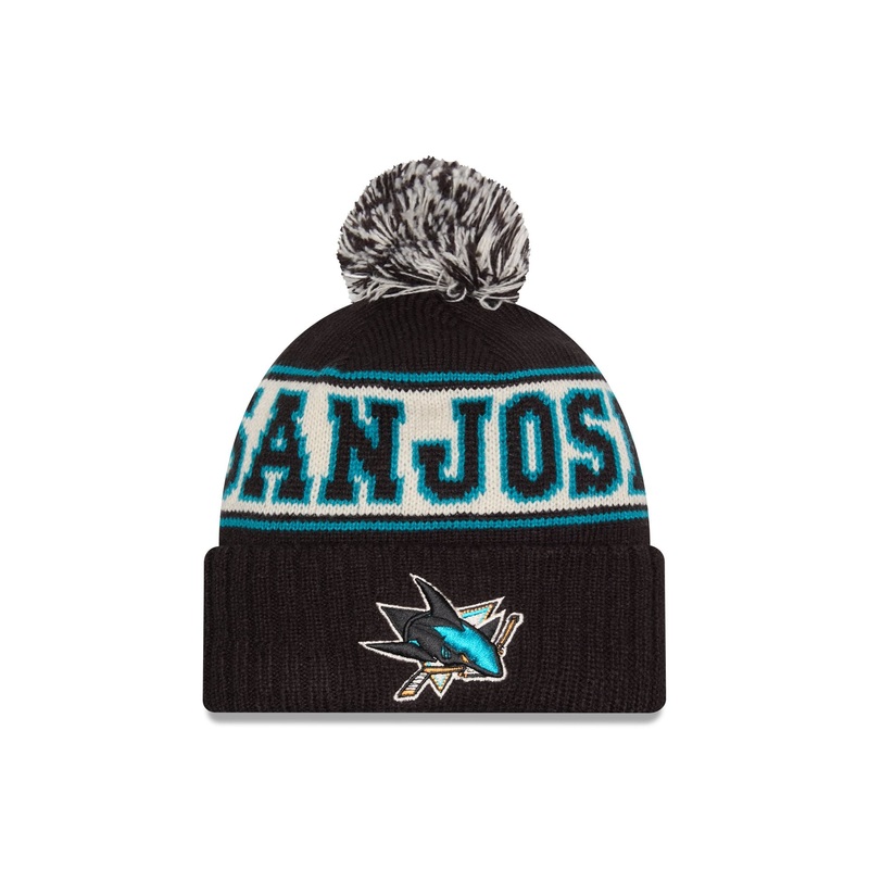 San Jose Sharks Retro Pom Knit Hat