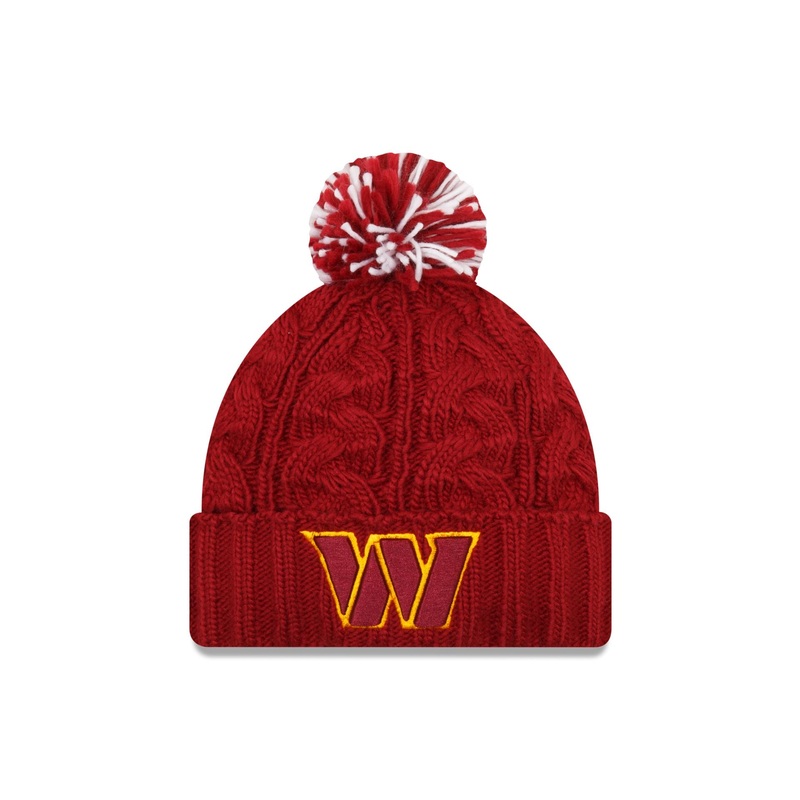 Washington Commanders Cozy Cable Women’s Pom Knit Hat