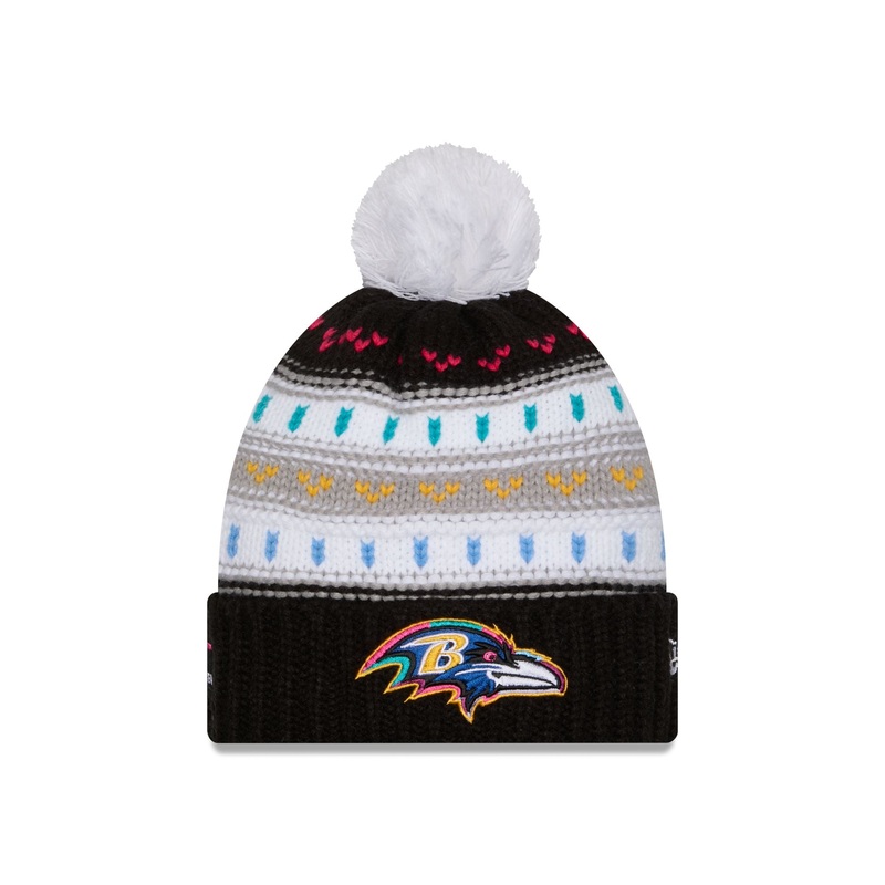Baltimore Ravens 2025 Crucial Catch Women’s Pom Knit Hat