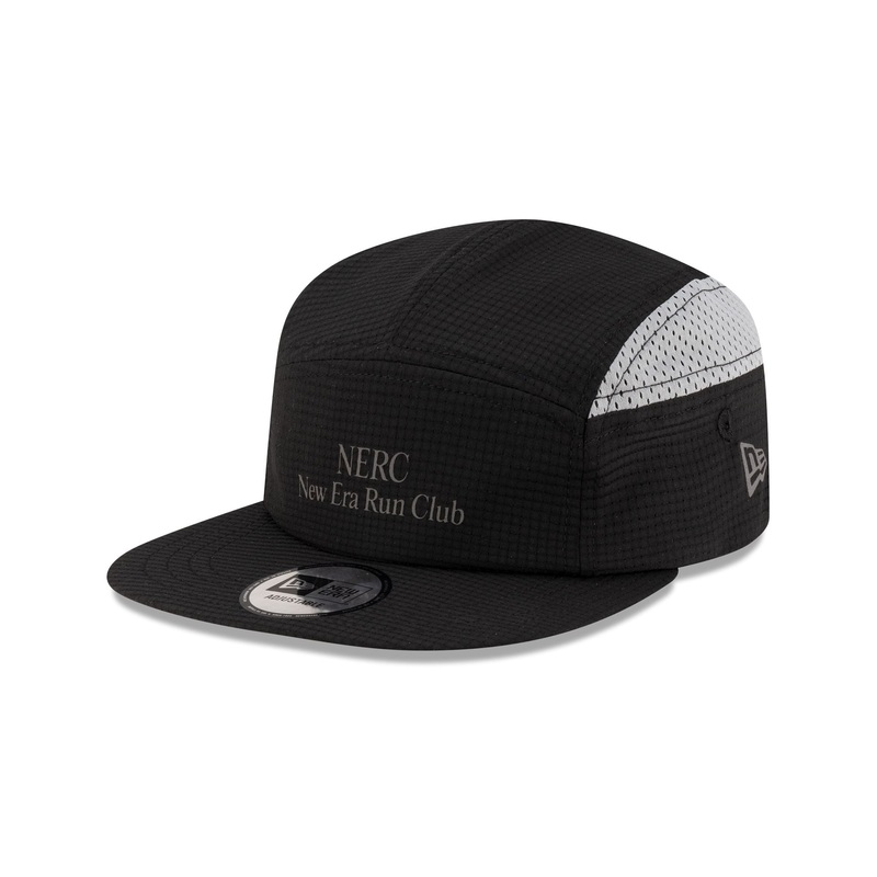 Run Club Black Camper Strapback Hat