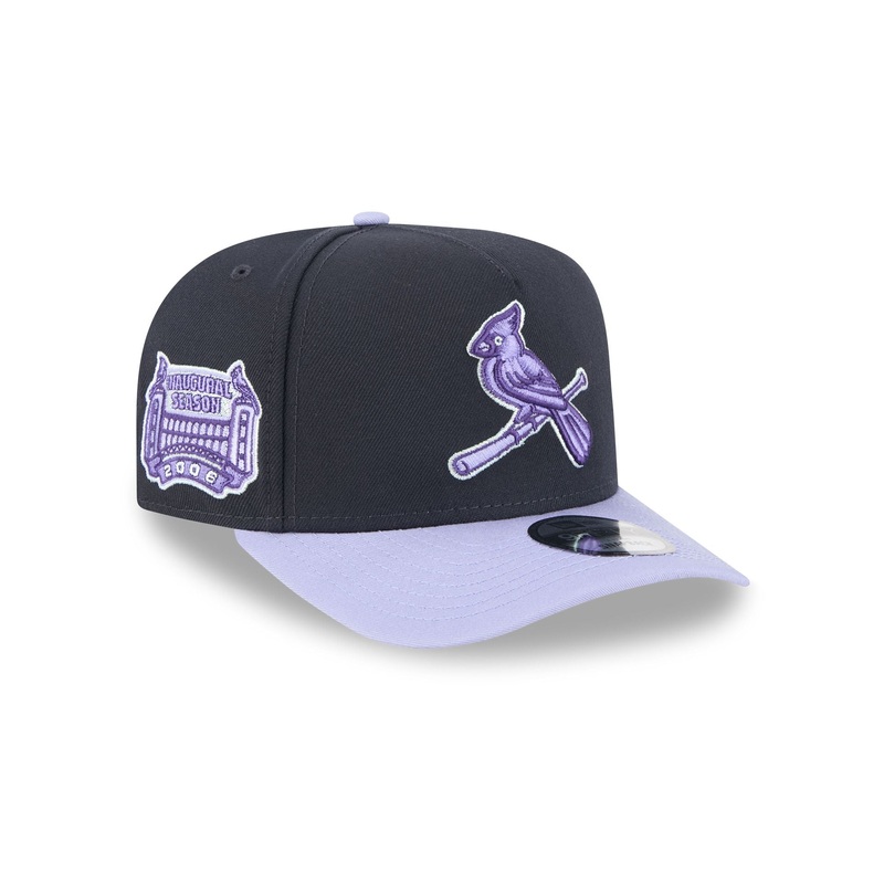St. Louis Cardinals Navy Lavender 9FIFTY A-Frame Snapback Hat